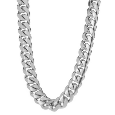 16 MM WHITE GOLD CUBAN LINK CHAIN (10k Gold)
