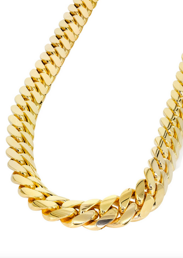 24 MM CUBAN LINK CHAIN (14k Gold over Pure 999 Silver) HUGE