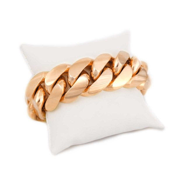 22 MM Rose Gold Cuban Link Bracelet (10k gold) HUGE – goldfevermiami