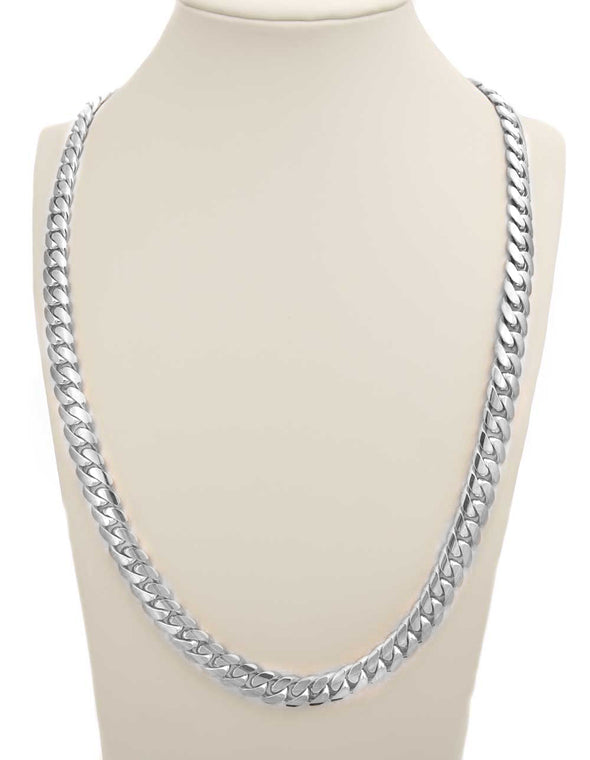 20 MM WHITE GOLD CUBAN LINK CHAIN (10k Gold)