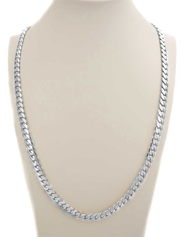 14 MM WHITE GOLD CUBAN LINK CHAIN (10k Gold)